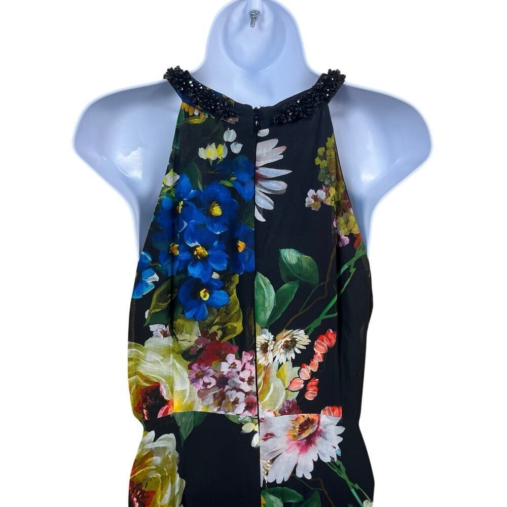 NWT Teri Jon Rickie Freeman Beaded Sleeveless Floral Maxi Dress Gown Sz 12 $760 - Picture 9 of 15